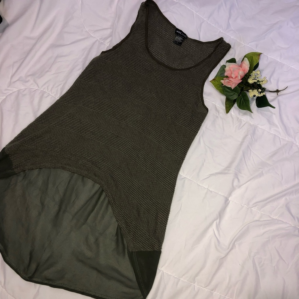 Olive Green Mesh Oversized Shirt